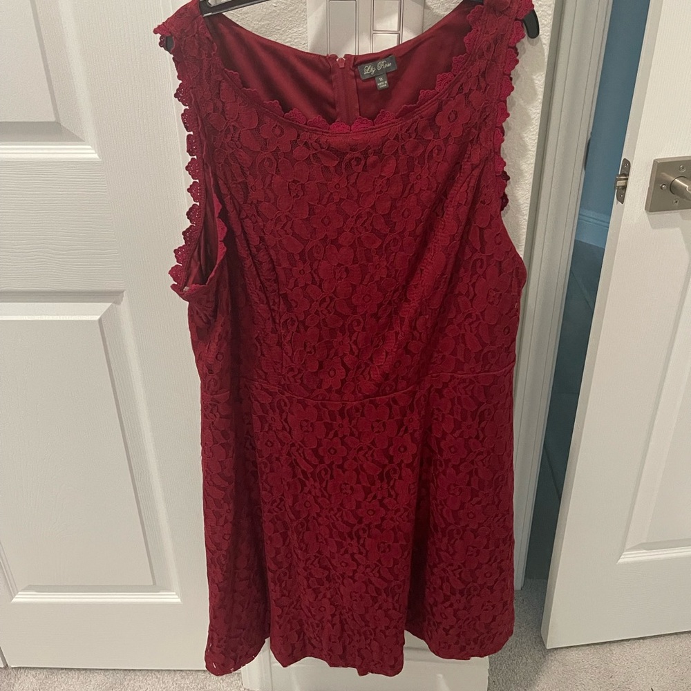 Red lace dress